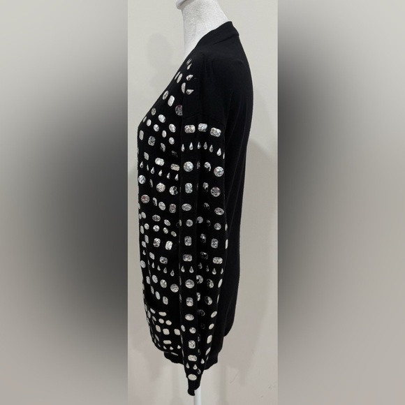 RARE Stella McCartney Embellished Metal plates 100% Lana Knit Cardigan Sz 42 (M - Picture 2 of 9